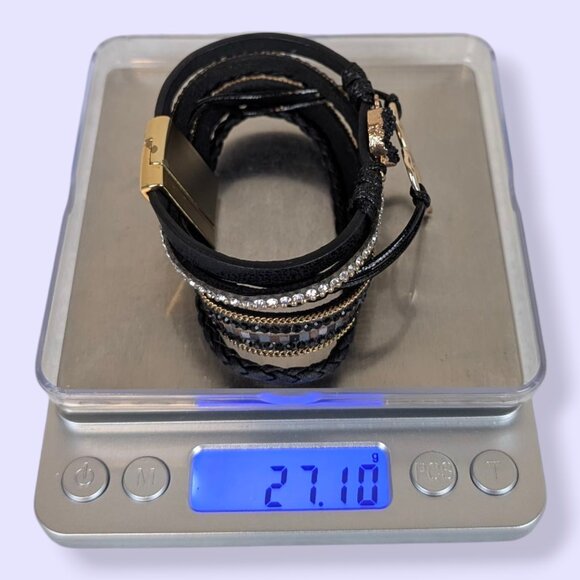 (2/$20) Metallic Black & Gold Multistrand Magnetic Bracelet - Picture 7 of 7